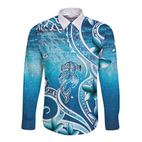 Polynesia World Ocean Day Long Sleeve Button Shirt Ocean Style