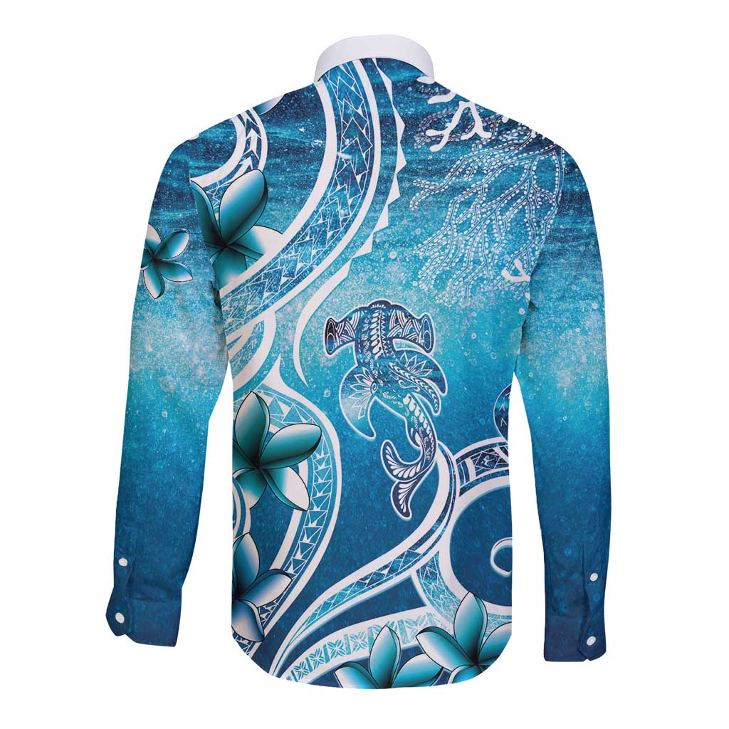 Polynesia World Ocean Day Long Sleeve Button Shirt Ocean Style