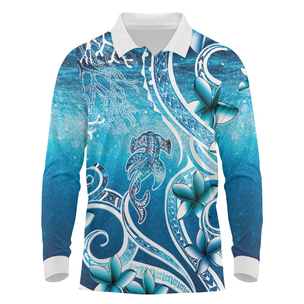 Polynesia World Ocean Day Long Sleeve Polo Shirt Ocean Style
