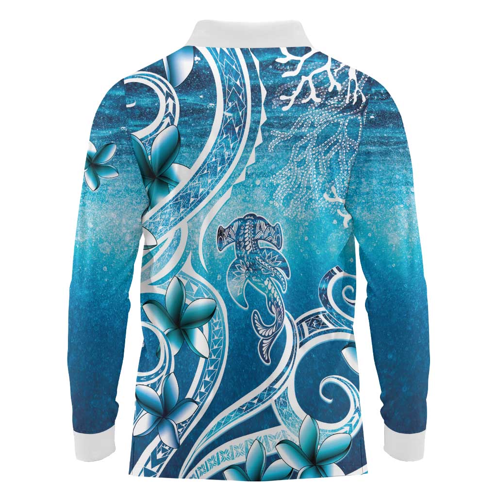 Polynesia World Ocean Day Long Sleeve Polo Shirt Ocean Style