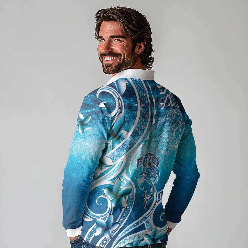 Polynesia World Ocean Day Long Sleeve Polo Shirt Ocean Style