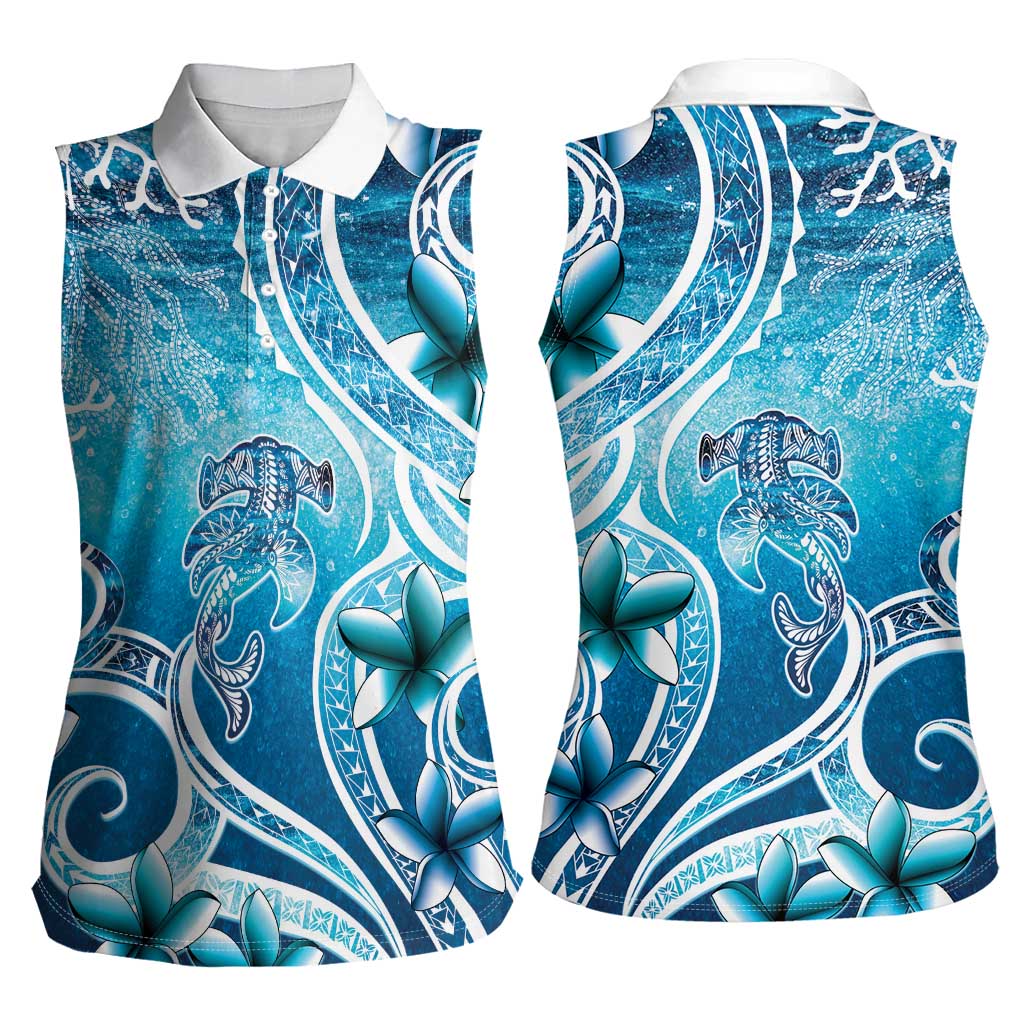 Polynesia World Ocean Day Women Sleeveless Polo Shirt Ocean Style