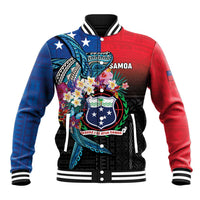 Samoa Baseball Jacket Humpback Whale Siapo Pattern