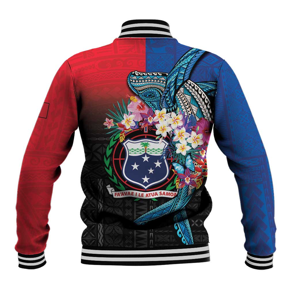 Samoa Baseball Jacket Humpback Whale Siapo Pattern