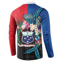 Samoa Button Sweatshirt Humpback Whale Siapo Pattern