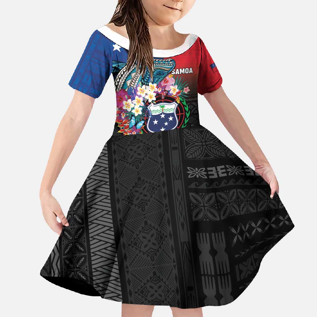 Samoa Family Matching Mermaid Dress and Hawaiian Shirt Humpback Whale Siapo Pattern