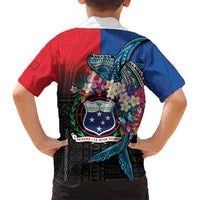 Samoa Family Matching Off Shoulder Maxi Dress and Hawaiian Shirt Humpback Whale Siapo Pattern