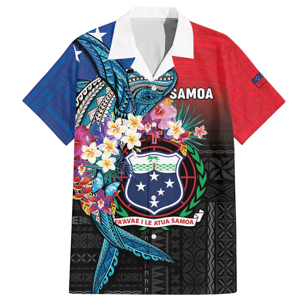 Samoa Family Matching Off Shoulder Maxi Dress and Hawaiian Shirt Humpback Whale Siapo Pattern