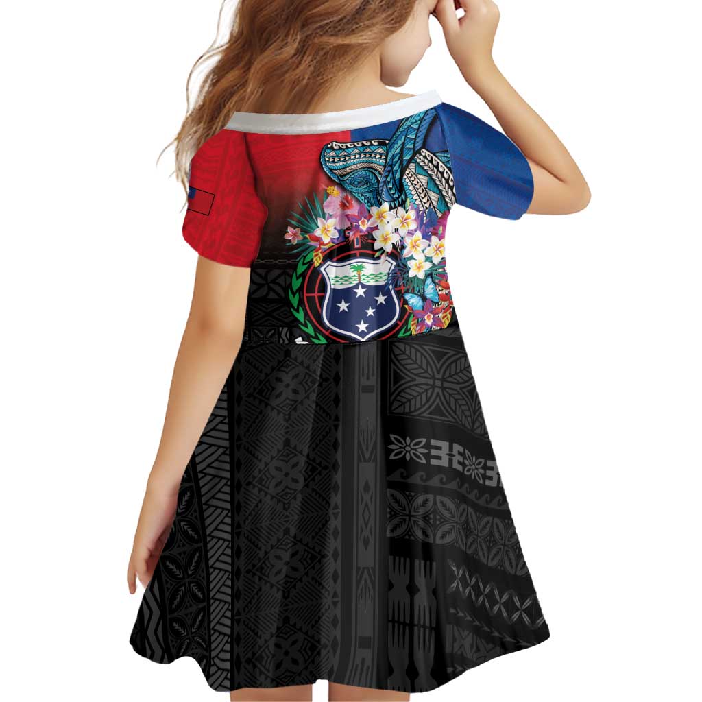 Samoa Family Matching Off Shoulder Short Dress and Hawaiian Shirt Humpback Whale Siapo Pattern