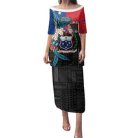 Samoa Family Matching Puletasi and Hawaiian Shirt Humpback Whale Siapo Pattern