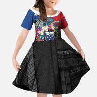Samoa Family Matching Tank Maxi Dress and Hawaiian Shirt Humpback Whale Siapo Pattern