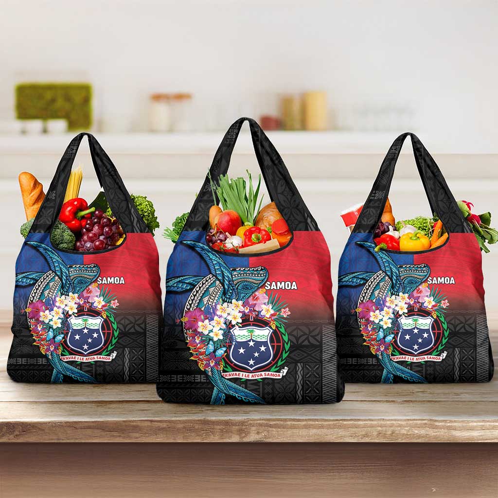 Samoa Grocery Bag Humpback Whale Siapo Pattern