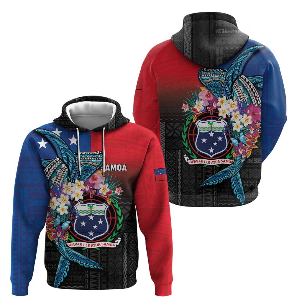 Samoa Hoodie Humpback Whale Siapo Pattern