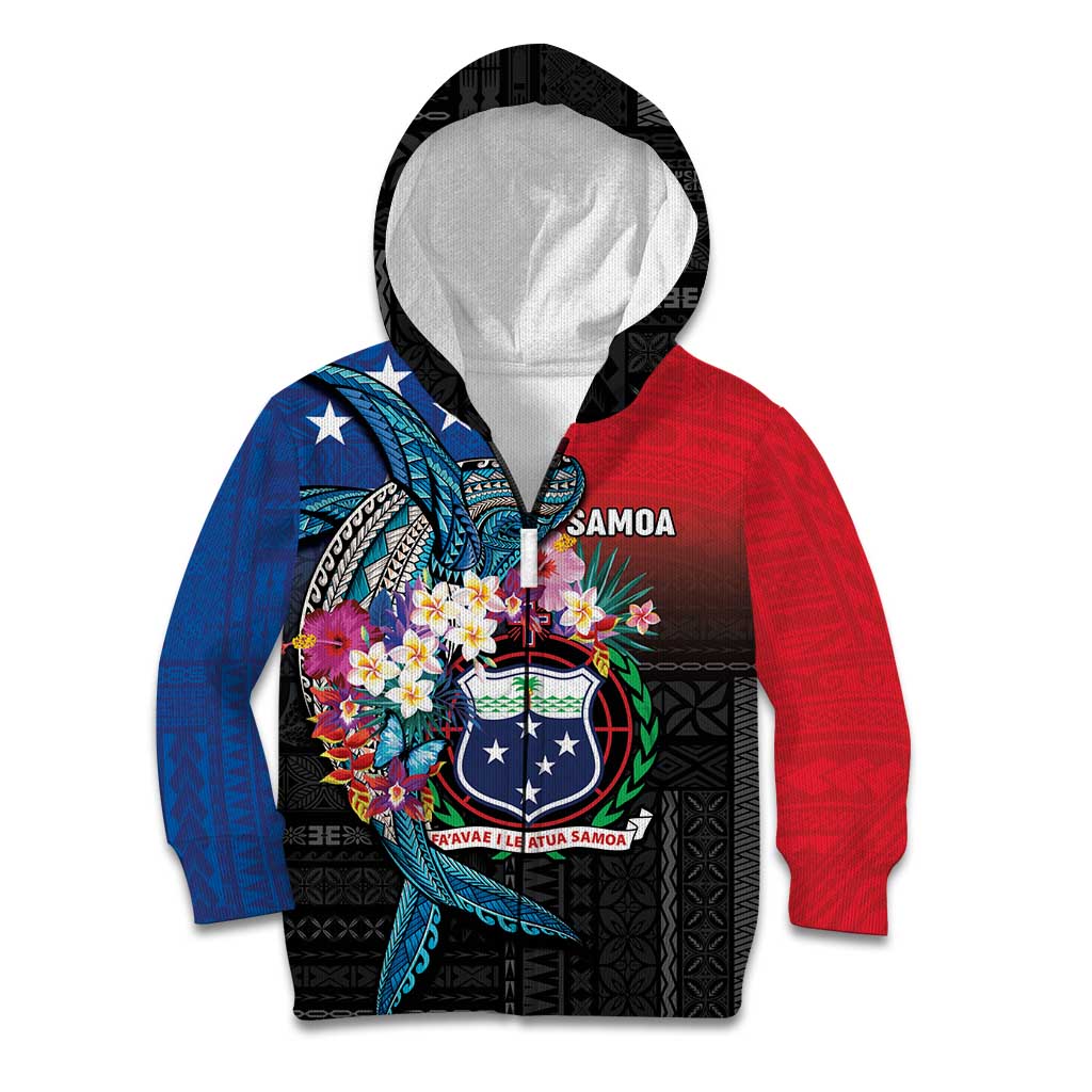 Samoa Kid Hoodie Humpback Whale Siapo Pattern