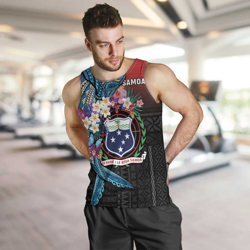 Samoa Men Tank Top Humpback Whale Siapo Pattern