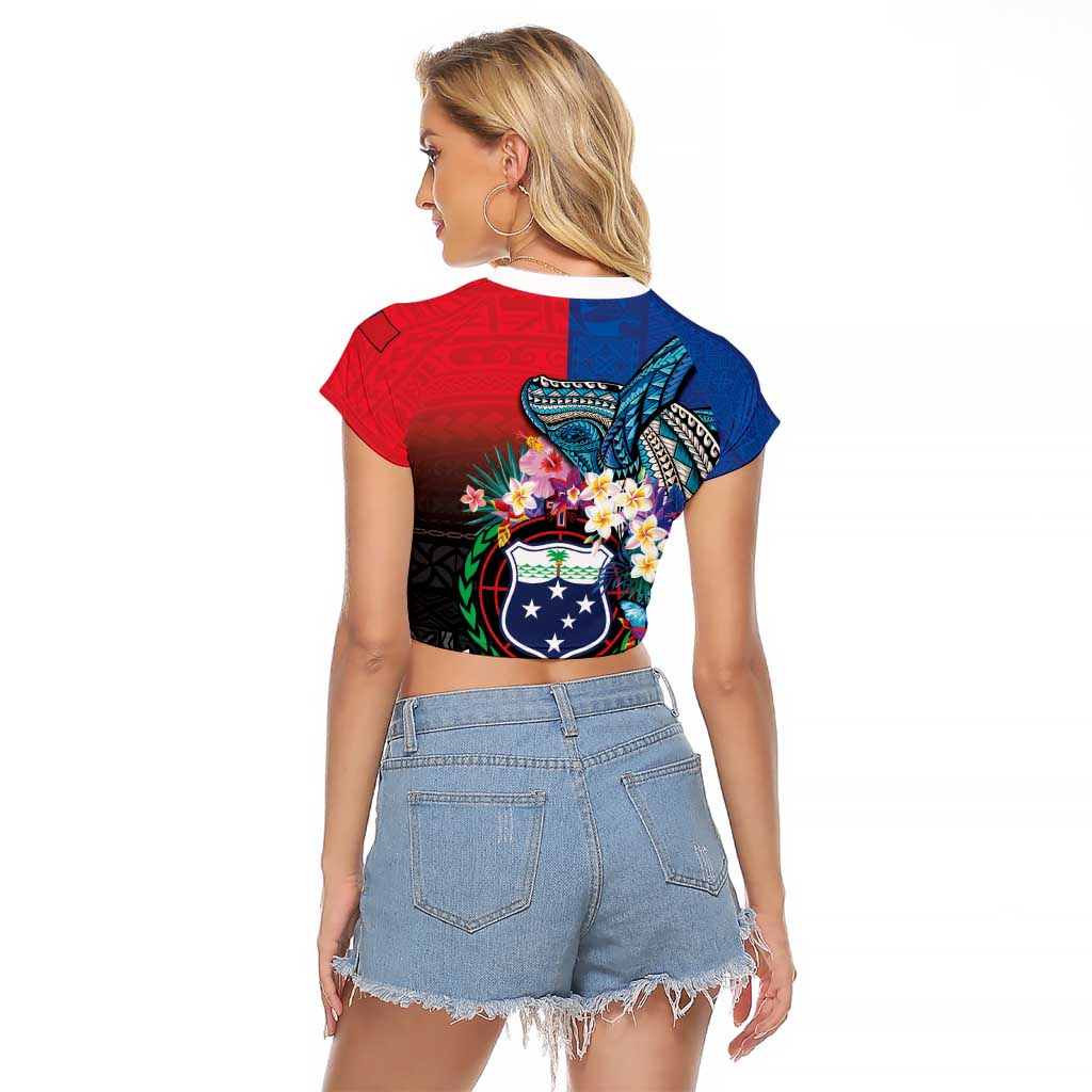 Samoa Raglan Cropped T Shirt Humpback Whale Siapo Pattern