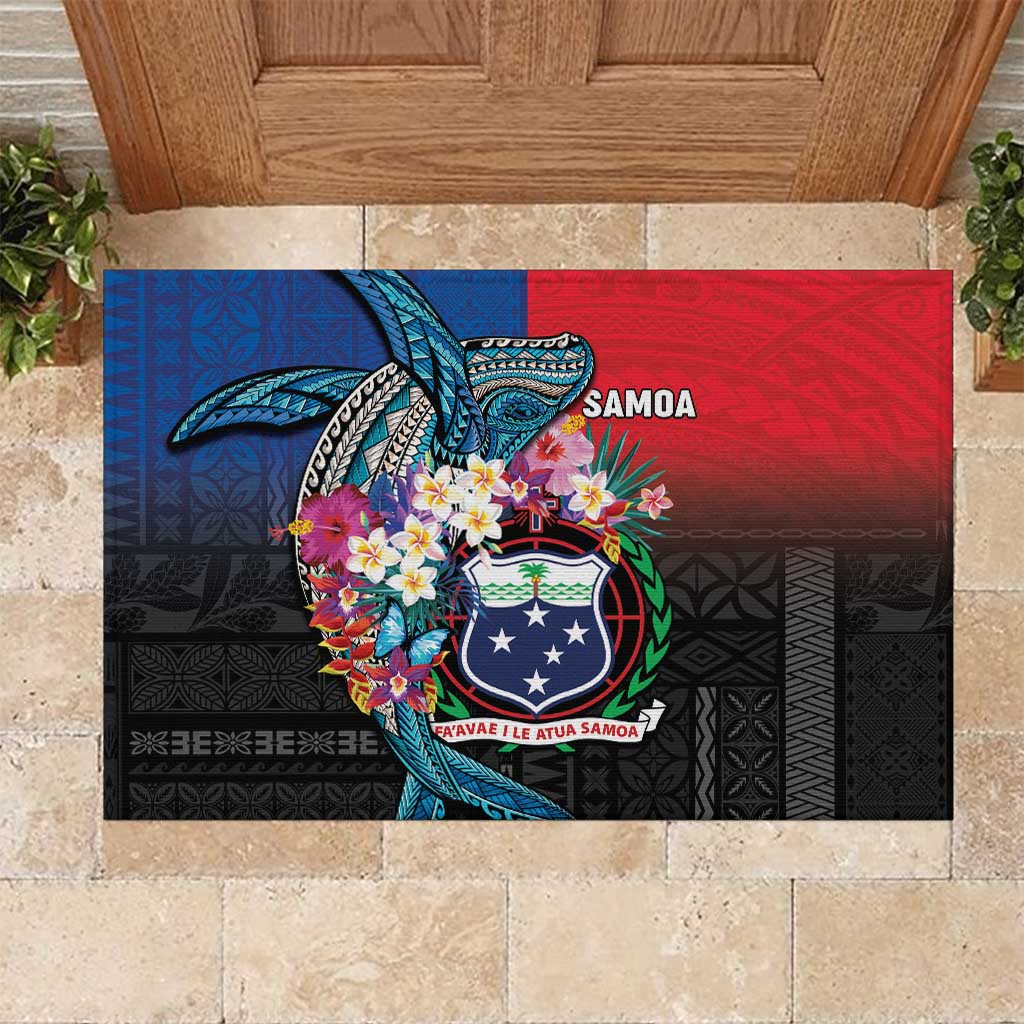 Samoa Rubber Doormat Humpback Whale Siapo Pattern