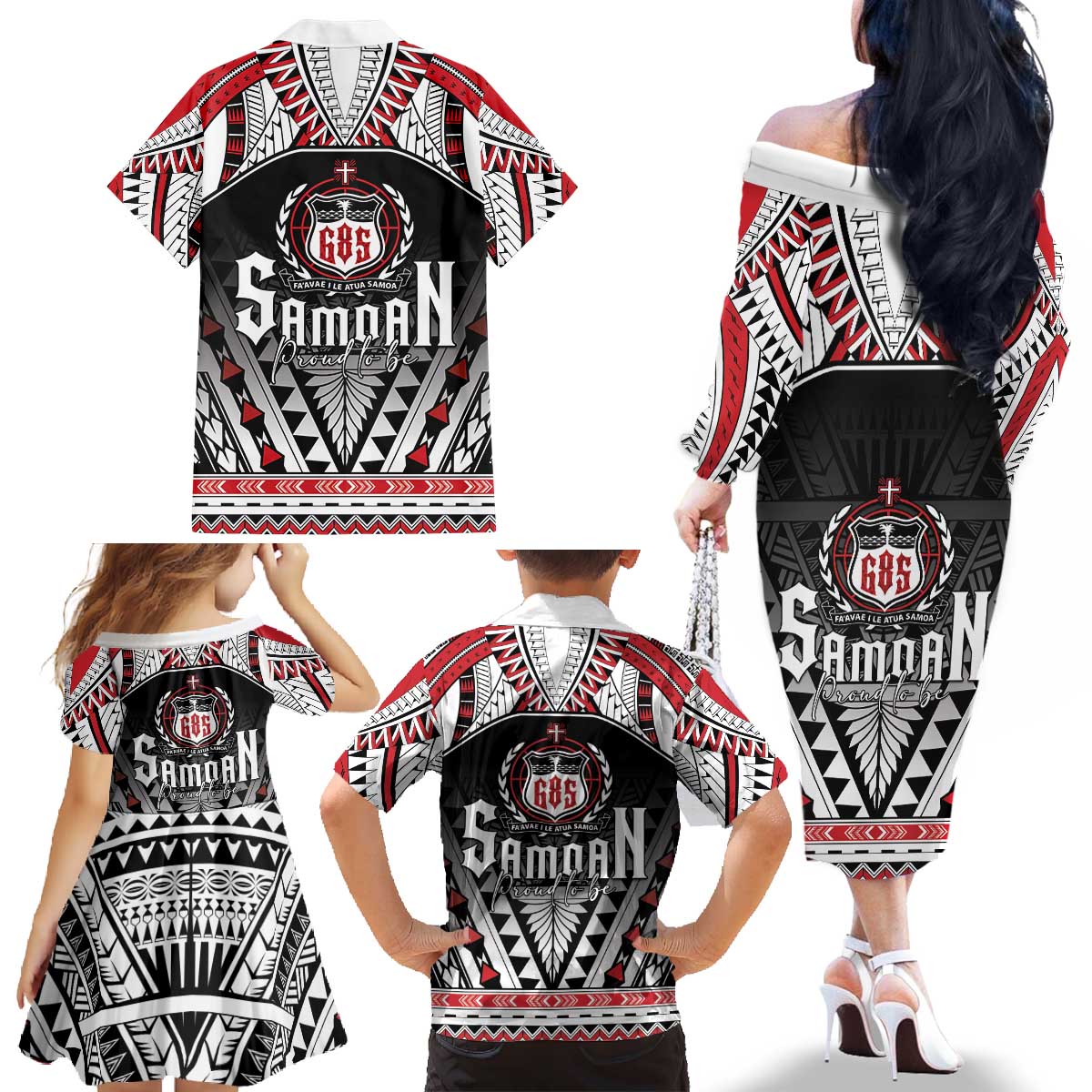 Samoa Independence Day Family Matching Off The Shoulder Long Sleeve Dress and Hawaiian Shirt Proud To Be Samoan LT05 - Polynesian Pride