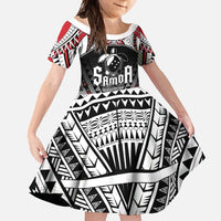Samoa Independence Day Family Matching Short Sleeve Bodycon Dress and Hawaiian Shirt Proud To Be Samoan LT05 Daughter's Dress Black - Polynesian Pride