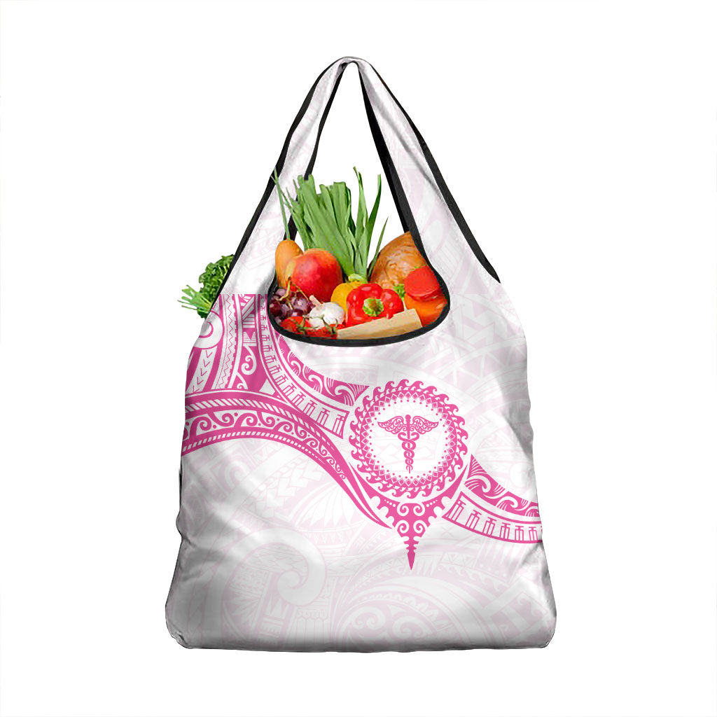 New Zealand Aotearoa Grocery Bag Nurse Tribal Pink Version