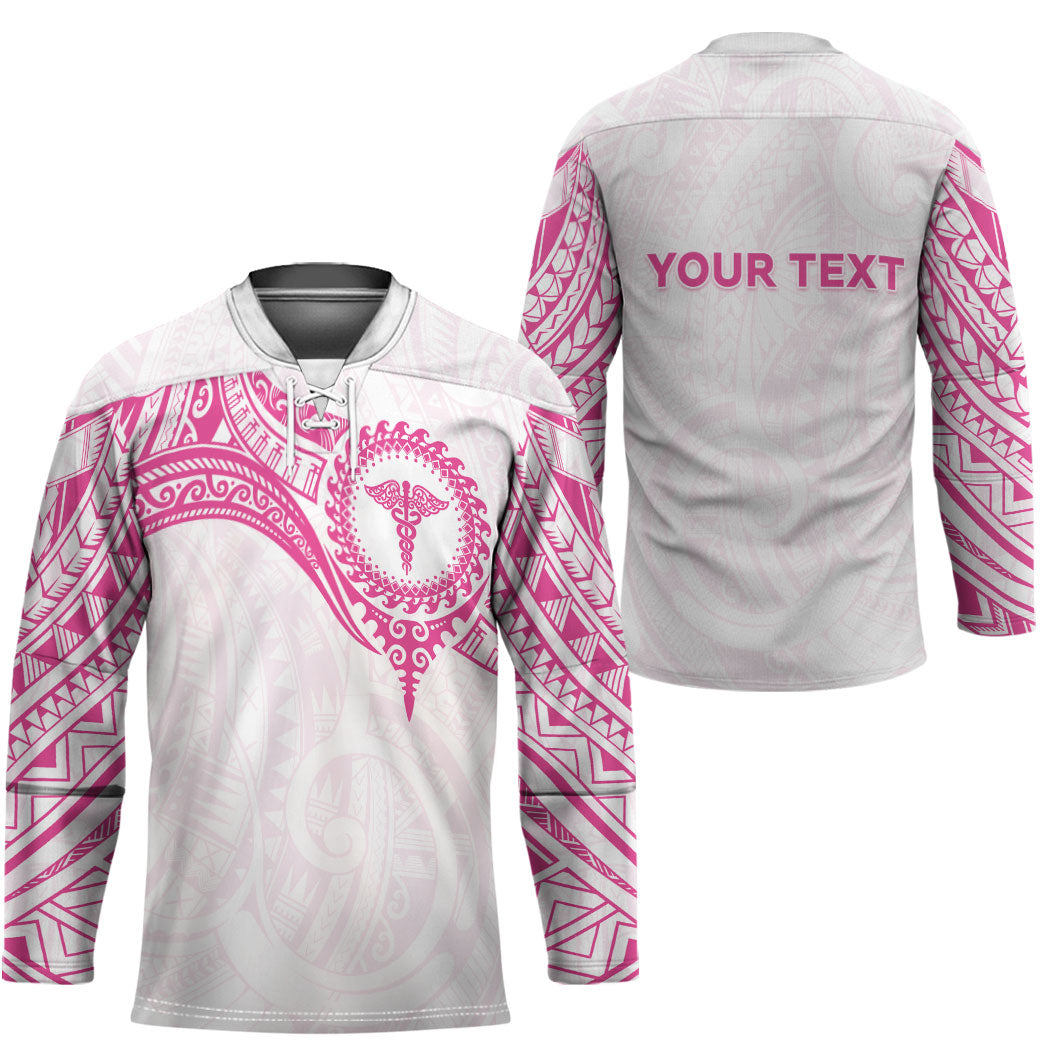 Personalised New Zealand Aotearoa Hockey Jersey Nurse Tribal Pink Version