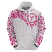 Personalised New Zealand Aotearoa Hoodie Nurse Tribal Pink Version