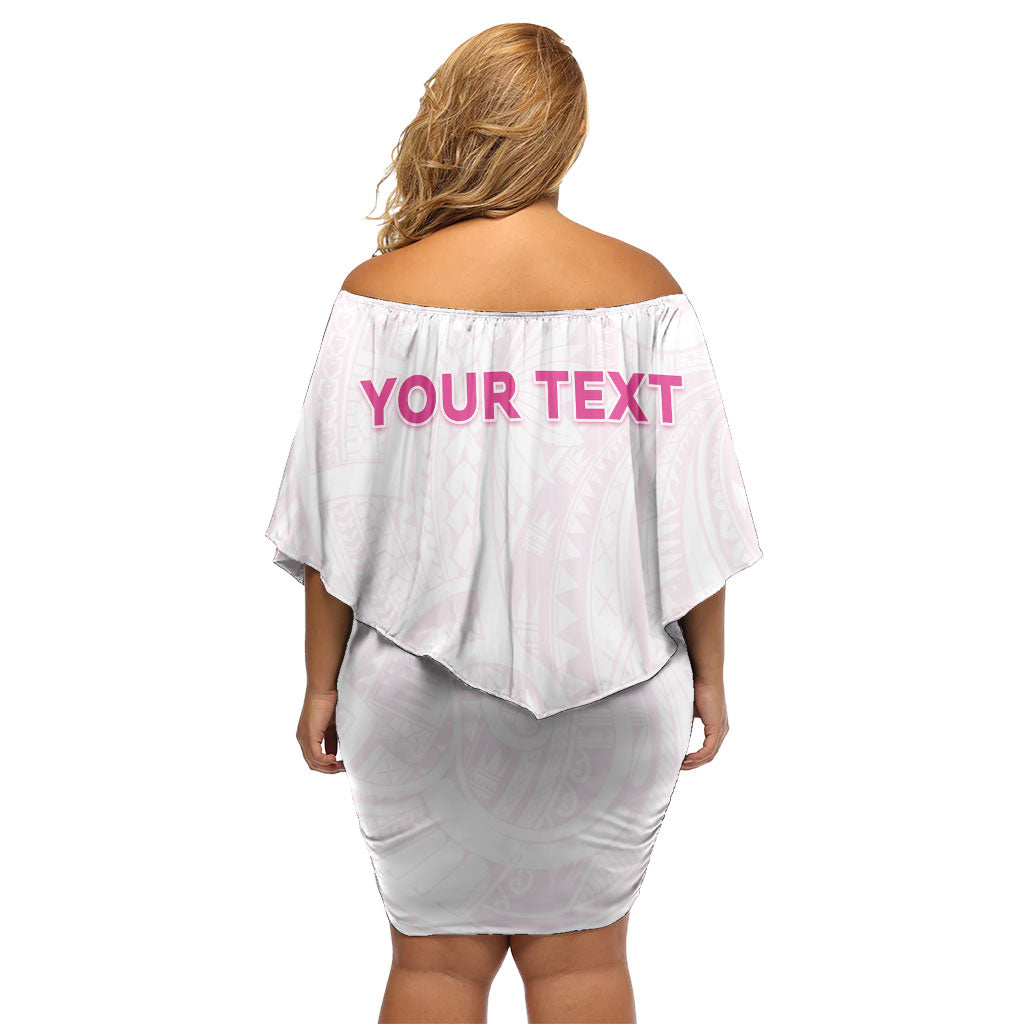 Personalised New Zealand Aotearoa Off Shoulder Short Dress Nurse Tribal Pink Version