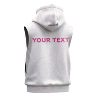 Personalised New Zealand Aotearoa Sleeveless Hoodie Nurse Tribal Pink Version