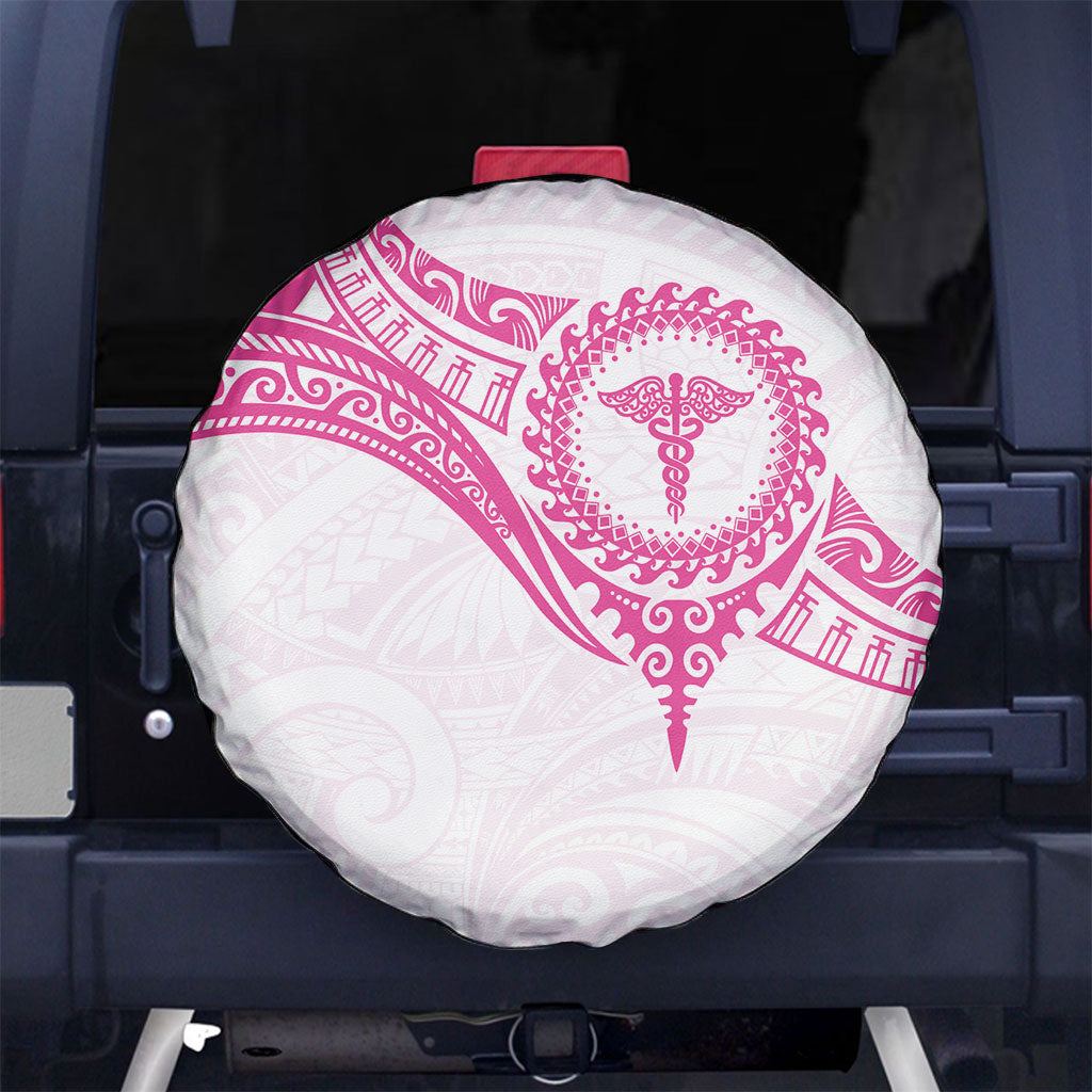 New Zealand Aotearoa Spare Tire Cover Nurse Tribal Pink Version