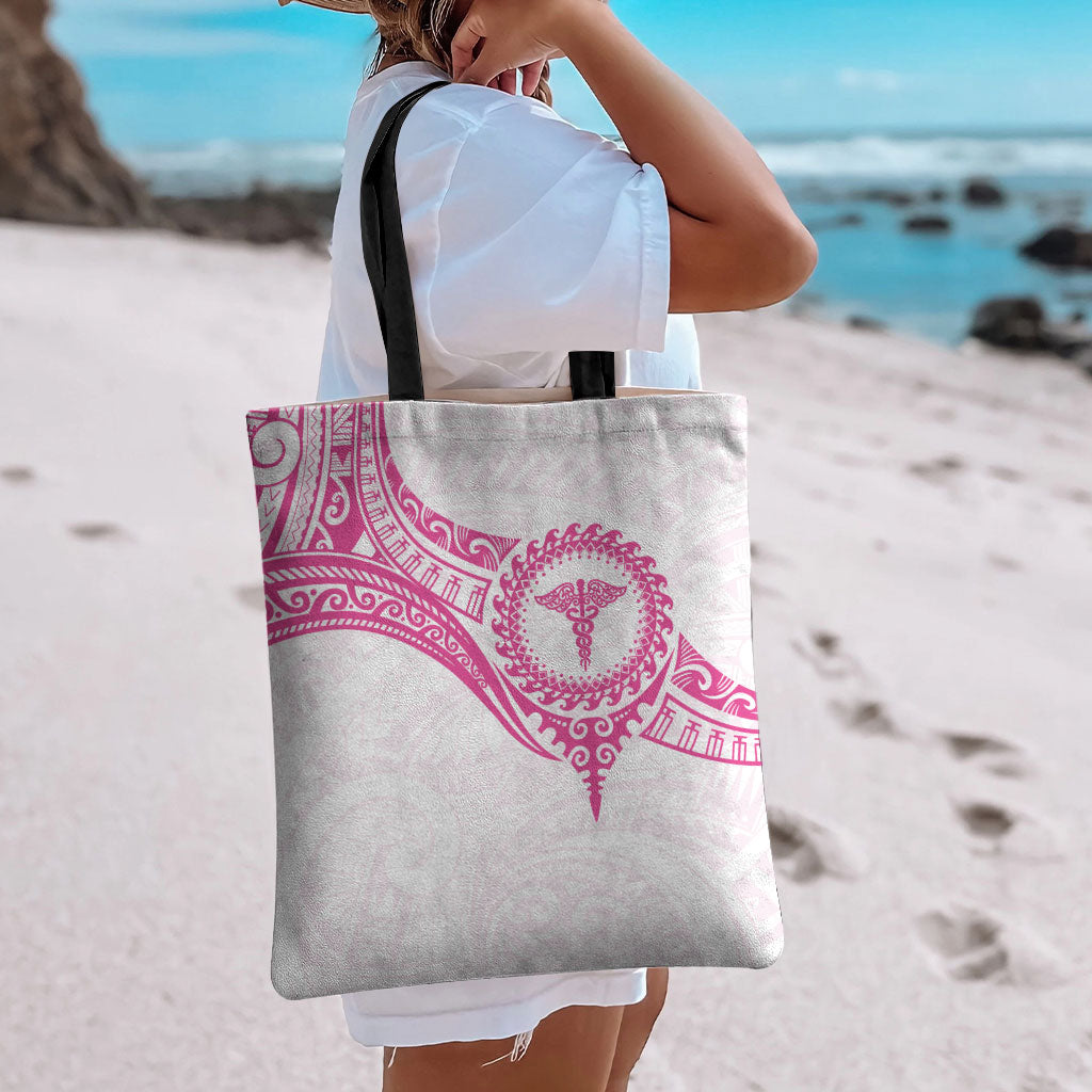 New Zealand Aotearoa Tote Bag Nurse Tribal Pink Version