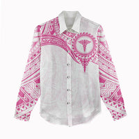 Personalised New Zealand Aotearoa Women Casual Shirt Nurse Tribal Pink Version