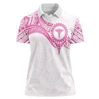 Personalised New Zealand Aotearoa Women Polo Shirt Nurse Tribal Pink Version