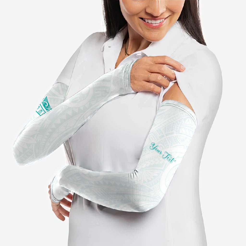 Personalised New Zealand Aotearoa Arm Sleeves Nurse Tribal Teal Version