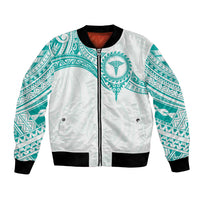 Personalised New Zealand Aotearoa Bomber Jacket Nurse Tribal Teal Version