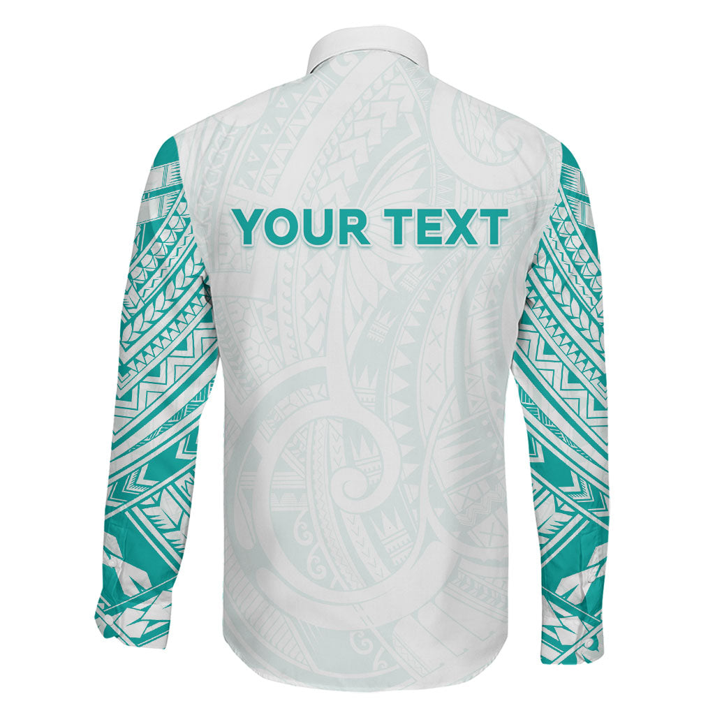 Personalised New Zealand Aotearoa Family Matching Off Shoulder Maxi Dress and Hawaiian Shirt Nurse Tribal Teal Version LT05 - Polynesian Pride