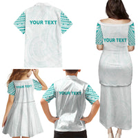 Personalised New Zealand Aotearoa Family Matching Puletasi and Hawaiian Shirt Nurse Tribal Teal Version LT05 - Polynesian Pride