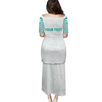 Personalised New Zealand Aotearoa Family Matching Puletasi and Hawaiian Shirt Nurse Tribal Teal Version LT05 - Polynesian Pride