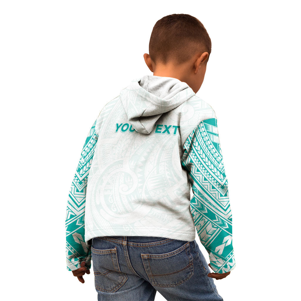 Personalised New Zealand Aotearoa Kid Hoodie Nurse Tribal Teal Version
