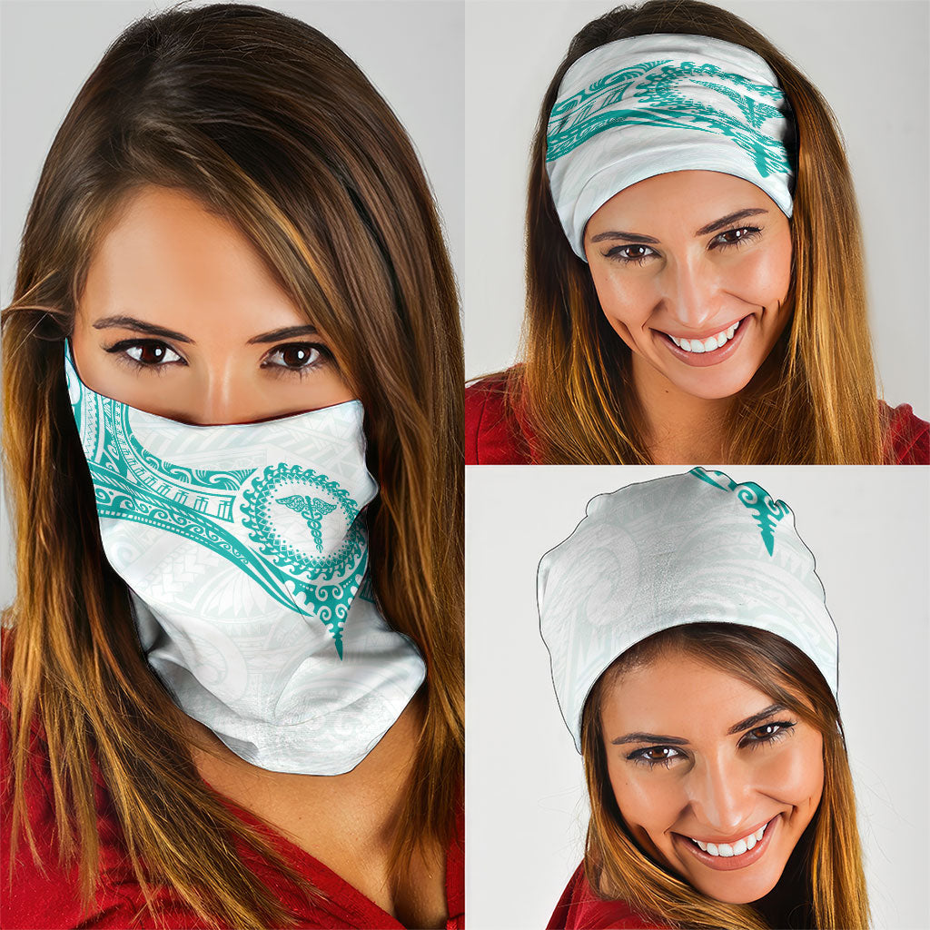 New Zealand Aotearoa Neck Gaiter Nurse Tribal Teal Version