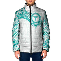 Personalised New Zealand Aotearoa Padded Jacket Nurse Tribal Teal Version