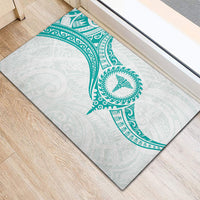 New Zealand Aotearoa Rubber Doormat Nurse Tribal Teal Version