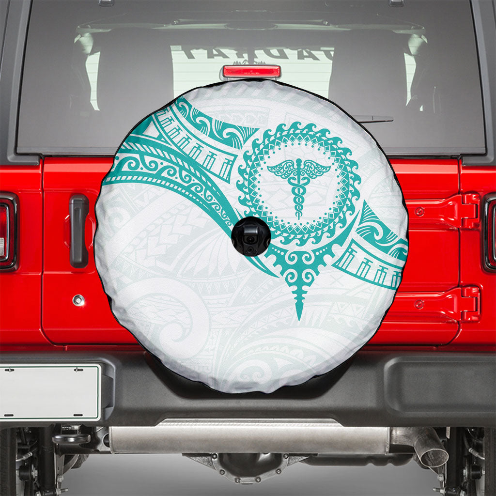 New Zealand Aotearoa Spare Tire Cover Nurse Tribal Teal Version