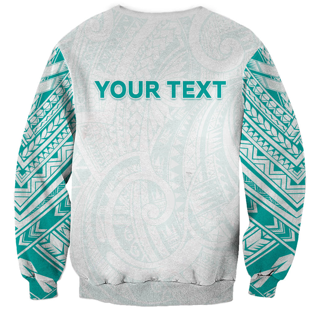 Personalised New Zealand Aotearoa Sweatshirt Nurse Tribal Teal Version
