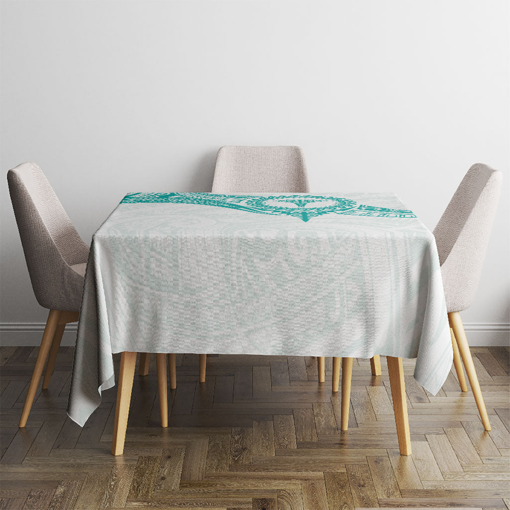 New Zealand Aotearoa Tablecloth Nurse Tribal Teal Version