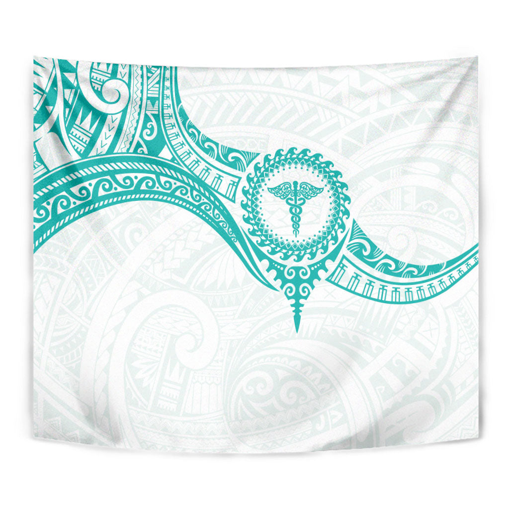 New Zealand Aotearoa Tapestry Nurse Tribal Teal Version