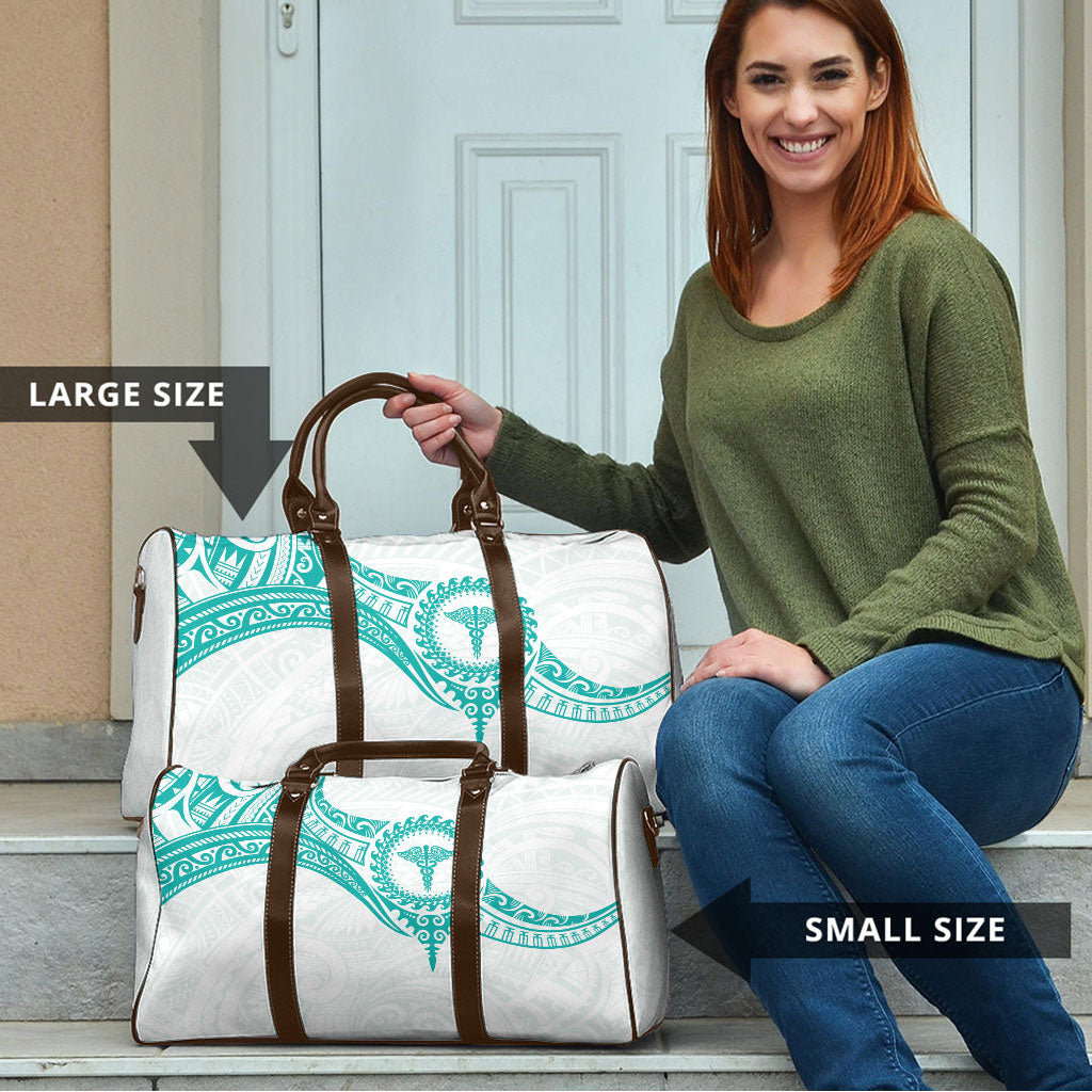 New Zealand Aotearoa Travel Bag Nurse Tribal Teal Version