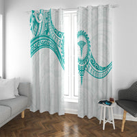 New Zealand Aotearoa Window Curtain Nurse Tribal Teal Version