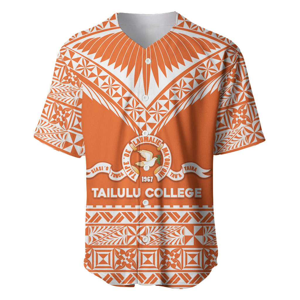 Personalised Tonga Tailulu College Baseball Jersey Tongan Kupesi Pattern