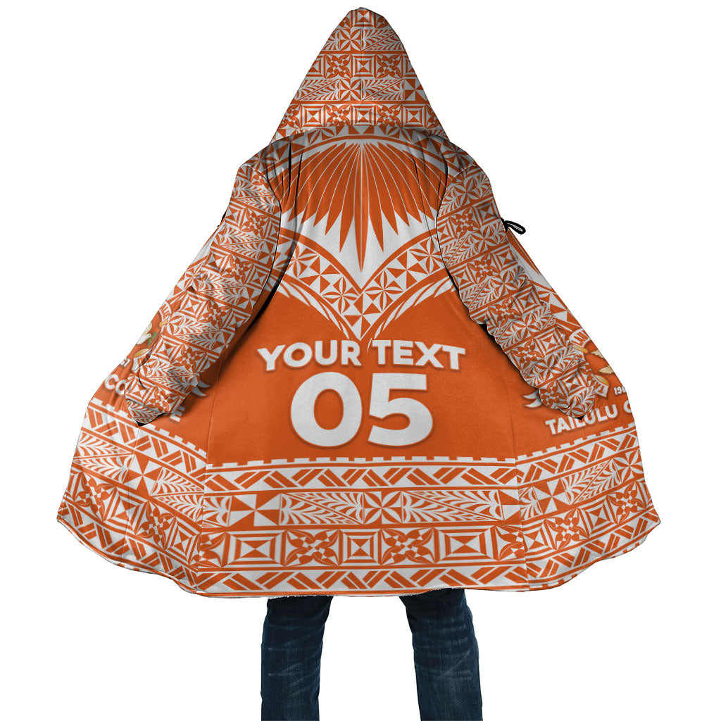 Personalised Tonga Tailulu College Cloak Tongan Kupesi Pattern