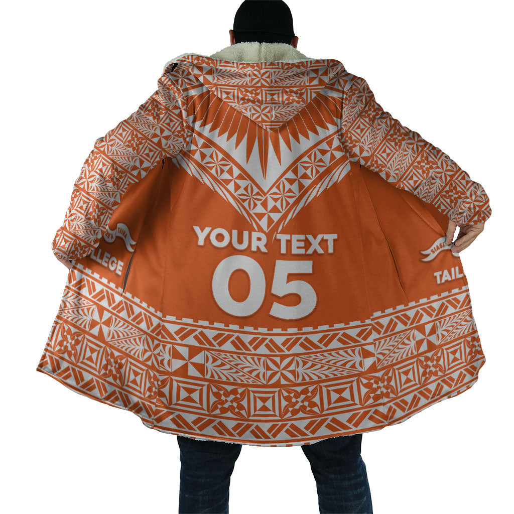 Personalised Tonga Tailulu College Cloak Tongan Kupesi Pattern